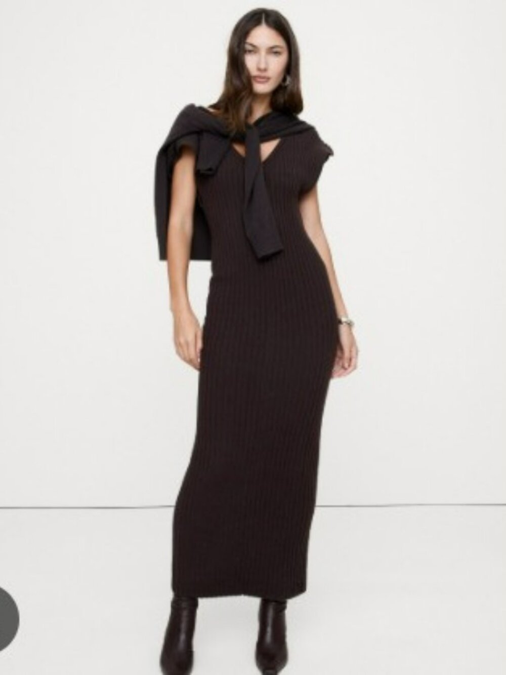 Banana Republic Merino Cotton Open Back Maxi Dress S
